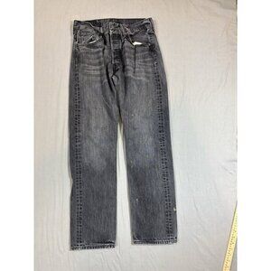Levi’s 501 Jeans Mens 32x32 Black Denim Button Fly Straight Leg Regular 29x29
